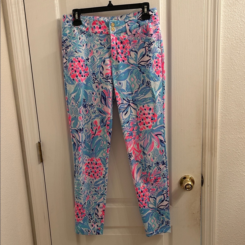 Lilly Pulitzer Luxletic Pants in Pink and Blue Floral